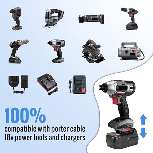 GERIT BATT Upgraded to 3600mAh 18 Volt Ni-Mh Replacement PC18B Battery Compatible with Porter Cable 18V Battery PC188 PCC489N PC18BLX PC18BLEX Cordless Power Tools Batteries in Kuwait