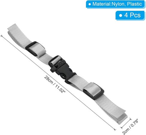 PATIKIL Backpack Belt Strap, 4 Pack Nylon Webbing Adjustable Replacement Waist Strap with Quick-Release Buckle for Pack Backpack Luggage Bags, Black in Saudi Arabia