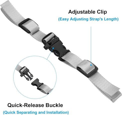 PATIKIL Backpack Belt Strap, 4 Pack Nylon Webbing Adjustable Replacement Waist Strap with Quick-Release Buckle for Pack Backpack Luggage Bags, Black in Saudi Arabia