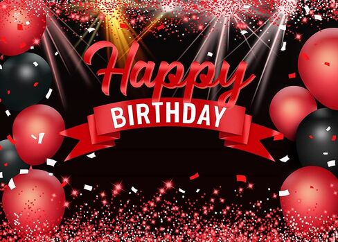 AIIKES 7X5FT Happy Birthday Backdrop Red Glitter Balloons for Girls Women Photography Backdrop Birthday Party Decorations Backdrop Photo Studio Props 12-410 in Saudi Arabia