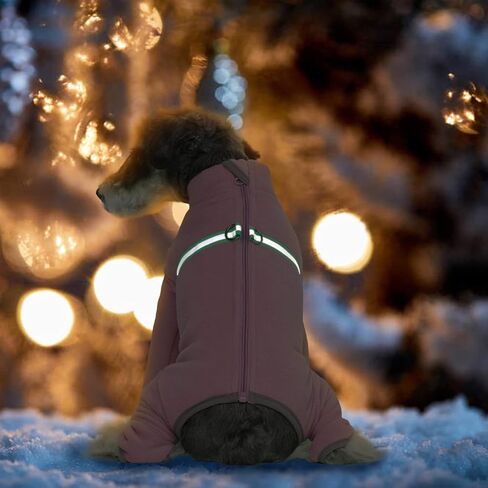 BRKURLEG معطف شتوي للكلاب بأربعة أرجل وسترة شتوية عاكسة للكلاب معاطف الطقس البارد، معطف دافئ للكلاب بأكمام طويلة للكلاب المتوسطة الصغيرة أرجواني XXL in Kuwait