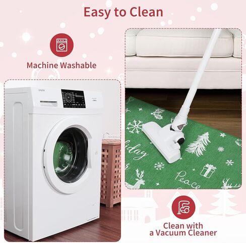 سجادة ROYHOME طويلة للممرات، سجادة عداء مزخرفة على شكل ندفة الثلج لعيد الميلاد، سجادة عداء للمطبخ غير قابلة للانزلاق، عداء داخلي لعيد الميلاد لمدخل غرفة المعيشة وغرفة النوم، أحمر 2 × 6 بوصة in Kuwait