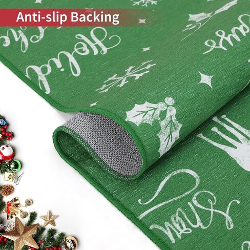 سجادة ROYHOME طويلة للممرات، سجادة عداء مزخرفة على شكل ندفة الثلج لعيد الميلاد، سجادة عداء للمطبخ غير قابلة للانزلاق، عداء داخلي لعيد الميلاد لمدخل غرفة المعيشة وغرفة النوم، أحمر 2 × 6 بوصة in Kuwait