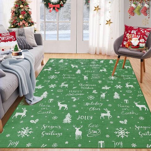 سجادة ROYHOME طويلة للممرات، سجادة عداء مزخرفة على شكل ندفة الثلج لعيد الميلاد، سجادة عداء للمطبخ غير قابلة للانزلاق، عداء داخلي لعيد الميلاد لمدخل غرفة المعيشة وغرفة النوم، أحمر 2 × 6 بوصة in Kuwait