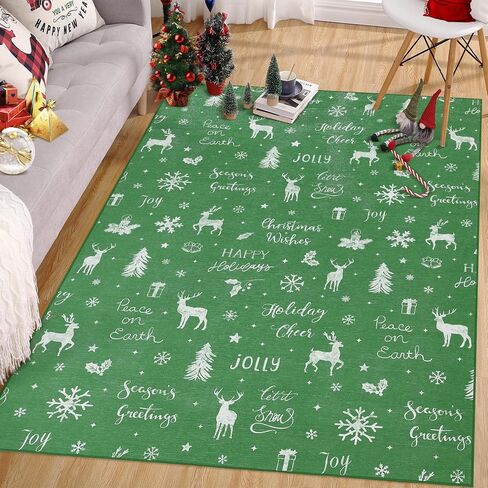 سجادة ROYHOME طويلة للممرات، سجادة عداء مزخرفة على شكل ندفة الثلج لعيد الميلاد، سجادة عداء للمطبخ غير قابلة للانزلاق، عداء داخلي لعيد الميلاد لمدخل غرفة المعيشة وغرفة النوم، أحمر 2 × 6 بوصة in Kuwait