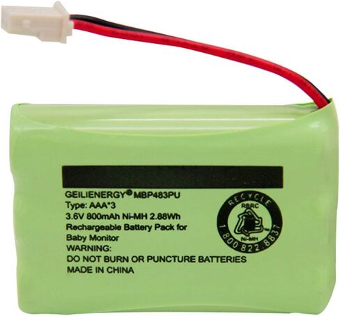 GEILIENERGY BT188645/BT288645 3.6V 900mAh Ni-MH Battery Pack, Also Compatible with VTech BT207695 VM312 VM3251 VM3252 VM3261 Digital Video Baby Monitor(2 Pack) in Kuwait