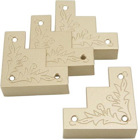 4 قطع من واقيات زوايا الصناديق المعدنية المزخرفة، 3.25 انش × 3.25 انش، واقيات زوايا الصناديق الخشبية، دعامات حواف الاثاث، دعامة ركن ديكور لباب الحظيرة مع برغي in Kuwait