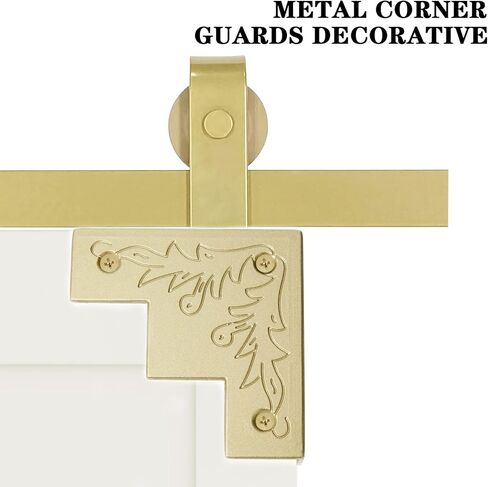 4 قطع من واقيات زوايا الصناديق المعدنية المزخرفة، 3.25 انش × 3.25 انش، واقيات زوايا الصناديق الخشبية، دعامات حواف الاثاث، دعامة ركن ديكور لباب الحظيرة مع برغي in Kuwait