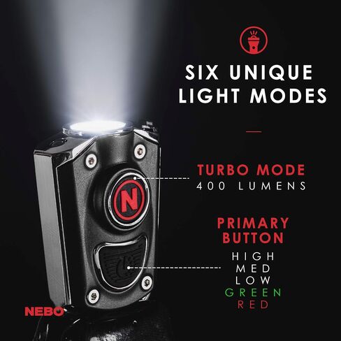 NEBO Mycro مصباح سلسلة مفاتيح LED قابل لإعادة الشحن | يتميز مصباح حلقة المفاتيح بـ 6 أوضاع إضاءة، in Kuwait