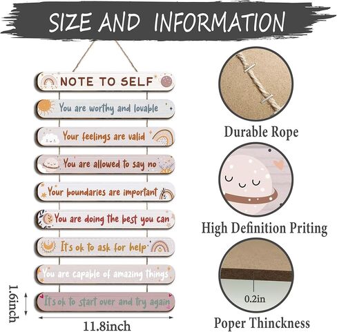 9 قطع من فاجافيلا ملاحظة إلى تذكيرات الصحة العقلية الذاتية، ديكور المكتب، فن ملهم، مشاعر علم النفس، اقتباسات إيجابية، ديكور جداري فني، لافتة معلقة، ديكور مكتبي-13 in Kuwait