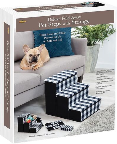 E.P.C. Deluxe Fold Away 3 Step Pet Stairs with Storage in Saudi Arabia