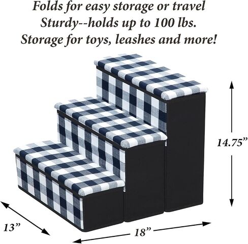 E.P.C. Deluxe Fold Away 3 Step Pet Stairs with Storage in Saudi Arabia