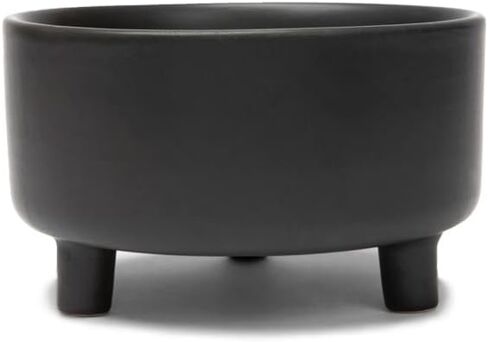 Waggo Uplift Ceramic Dog Bowl for Small Medium and Large Breeds - Heavyweight and Durable Pet Food and Water Dish Crock, Dishwasher Safe, Modern, Elevated Feeder (Small, Black) in Saudi Arabia