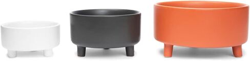 Waggo Uplift Ceramic Dog Bowl for Small Medium and Large Breeds - Heavyweight and Durable Pet Food and Water Dish Crock, Dishwasher Safe, Modern, Elevated Feeder (Small, Black) in Saudi Arabia