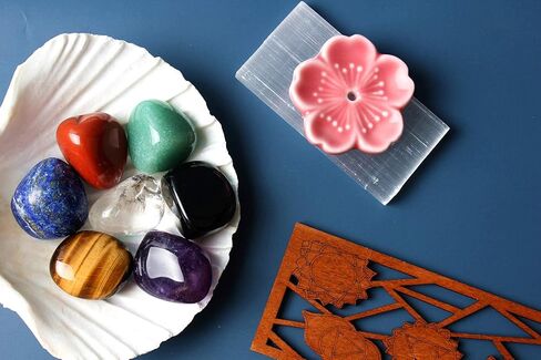 مجموعة الشفاء من حجر الشاكرا والكريستال من vuUUuv للتأمل، وتوازن الشاكرا أو الطقوس، والسيلينيت مع طاقة الشفاء التنظيفية (7 قطع + قطعتين) in Kuwait