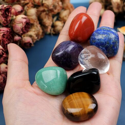 مجموعة الشفاء من حجر الشاكرا والكريستال من vuUUuv للتأمل، وتوازن الشاكرا أو الطقوس، والسيلينيت مع طاقة الشفاء التنظيفية (7 قطع + قطعتين) in Kuwait