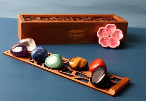 مجموعة الشفاء من حجر الشاكرا والكريستال من vuUUuv للتأمل، وتوازن الشاكرا أو الطقوس، والسيلينيت مع طاقة الشفاء التنظيفية (7 قطع + قطعتين) in Kuwait