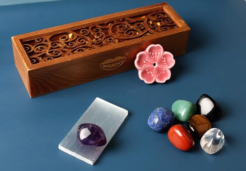 مجموعة الشفاء من حجر الشاكرا والكريستال من vuUUuv للتأمل، وتوازن الشاكرا أو الطقوس، والسيلينيت مع طاقة الشفاء التنظيفية (7 قطع + قطعتين) in Kuwait