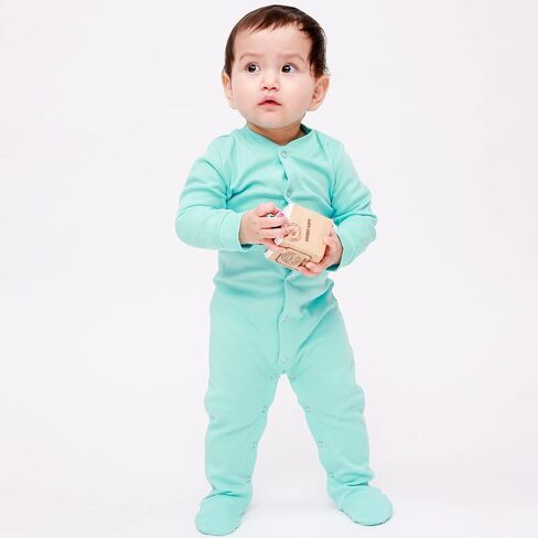 HahaNice Newborn Baby Footed Snap-Up Rompers 100% Cotton One-Piece Coverall in Kuwait
