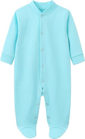 HahaNice Newborn Baby Footed Snap-Up Rompers 100% Cotton One-Piece Coverall in Kuwait
