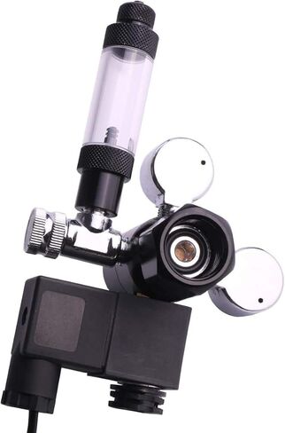 FZONE Aquarium CO2 Regulator AC Solenoid Mini Dual Gauge Display مع عداد الفقاعات وصمام فحص لأسطوانة CO2 القياسية الأمريكية CGA320 in Kuwait