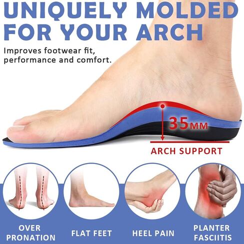 نعال التهاب اللفافة الأخمصية من Ailaka للرجال والنساء، حشوات تقويم العظام لدعم القوس العالي للأقدام المسطحة والتهاب المفاصل وآلام الكعب والتهاب الأوتار العرقوب، ونعال بديلة لتخفيف آلام القدم in Kuwait