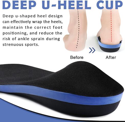 نعال التهاب اللفافة الأخمصية من Ailaka للرجال والنساء، حشوات تقويم العظام لدعم القوس العالي للأقدام المسطحة والتهاب المفاصل وآلام الكعب والتهاب الأوتار العرقوب، ونعال بديلة لتخفيف آلام القدم in Kuwait