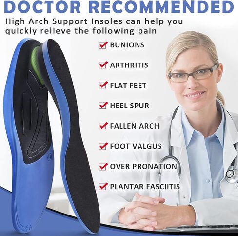 نعال التهاب اللفافة الأخمصية من Ailaka للرجال والنساء، حشوات تقويم العظام لدعم القوس العالي للأقدام المسطحة والتهاب المفاصل وآلام الكعب والتهاب الأوتار العرقوب، ونعال بديلة لتخفيف آلام القدم in Kuwait