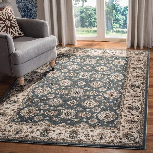 سجادة SAFAVIEH Lyndhurst Collection - 2'3" x 8'، رمادي وكريمي، تصميم شرقي تقليدي، لا يتساقط ويسهل العناية به، مثالي للمناطق ذات الحركة العالية في غرفة المعيشة وغرفة النوم (LNH332G) in Saudi Arabia