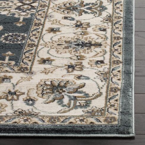 سجادة SAFAVIEH Lyndhurst Collection - 2'3" x 8'، رمادي وكريمي، تصميم شرقي تقليدي، لا يتساقط ويسهل العناية به، مثالي للمناطق ذات الحركة العالية في غرفة المعيشة وغرفة النوم (LNH332G) in Saudi Arabia