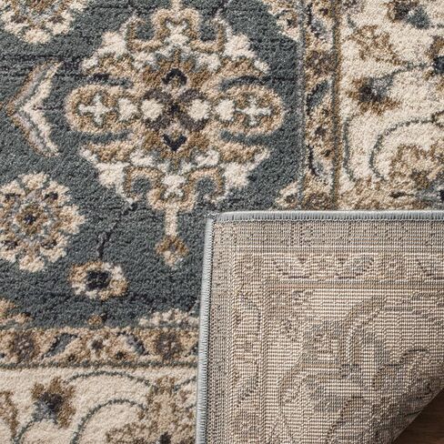 سجادة SAFAVIEH Lyndhurst Collection - 2'3" x 8'، رمادي وكريمي، تصميم شرقي تقليدي، لا يتساقط ويسهل العناية به، مثالي للمناطق ذات الحركة العالية في غرفة المعيشة وغرفة النوم (LNH332G) in Saudi Arabia