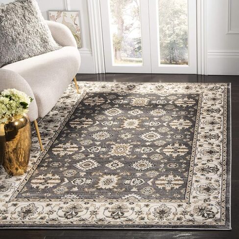 سجادة SAFAVIEH Lyndhurst Collection - 2'3" x 8'، رمادي وكريمي، تصميم شرقي تقليدي، لا يتساقط ويسهل العناية به، مثالي للمناطق ذات الحركة العالية في غرفة المعيشة وغرفة النوم (LNH332G) in Saudi Arabia