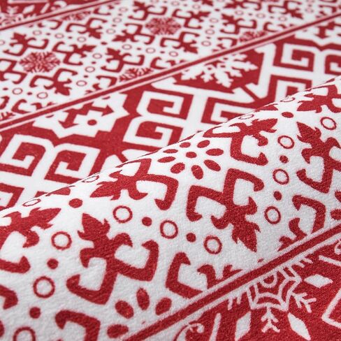 Christmas Area Rug 2x3 Red Snowflake Plaid Decorative Doormat Entryway Kitchen Washable Non Slip Soft Low Pile Small Carpet for Living Room Bedroom Entrance Dining Room Bathroom in Kuwait