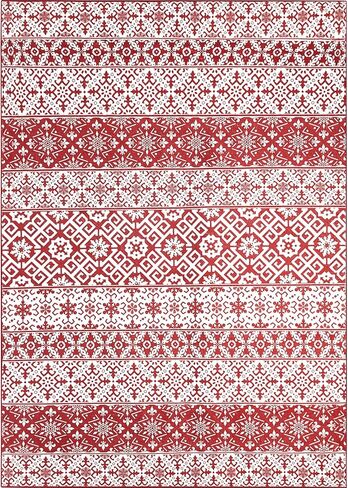 Christmas Area Rug 2x3 Red Snowflake Plaid Decorative Doormat Entryway Kitchen Washable Non Slip Soft Low Pile Small Carpet for Living Room Bedroom Entrance Dining Room Bathroom in Kuwait