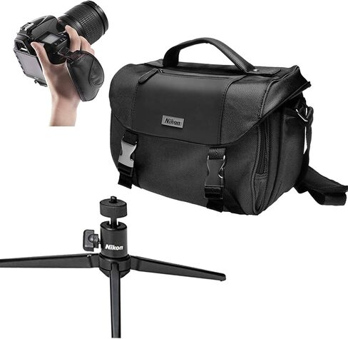 كاميرا Nikon D5600 DSLR مع هيكل (بدون عدسة) + بطاقة 32 جيجابايت وحامل ثلاثي القوائم وحقيبة والمزيد (حزمة مكونة من 13 قطعة) in Kuwait