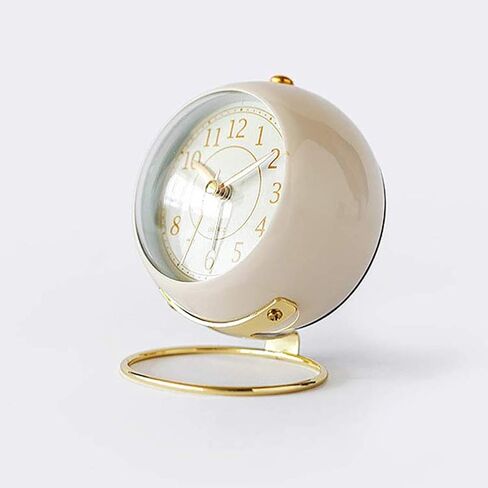 thjsvy Small Table Clocks Vintage Decorative Desk Clocks Non-Ticking Tabletop Alarm Clock for Bedroom/Living Room/Kitchen/Office/Classroom (White) in Saudi Arabia