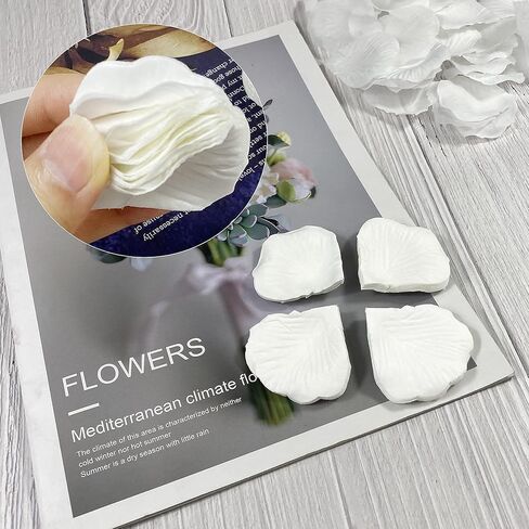 3000 قطعة من بتلات الورد الحريري الأبيض لتزيين حفلات الزفاف وبتلات الزهور الصناعية لعيد الحب، وليلة رومانسية، وطاولة الطعام، وأعياد الميلاد، والمناظر الطبيعية مع بتلات الورد in Kuwait