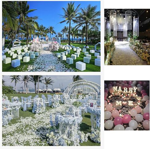 3000 قطعة من بتلات الورد الحريري الأبيض لتزيين حفلات الزفاف وبتلات الزهور الصناعية لعيد الحب، وليلة رومانسية، وطاولة الطعام، وأعياد الميلاد، والمناظر الطبيعية مع بتلات الورد in Kuwait