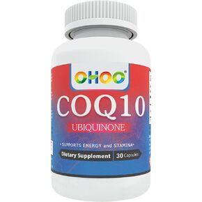 OHOO 200 مجم CoQ10، دعم الإنزيم المساعد Q10 لمكملات الطاقة، 30 كبسولة in Kuwait