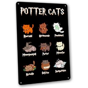 هدايا ملصق القطط من Yoqinsai لديكور الغرفة، ملصق من القصدير المعدني بوتر هدايا للنساء، هدايا لمحبي القطط| 8 × 12 بوصة، لافتة معدنية من القصدير in Kuwait