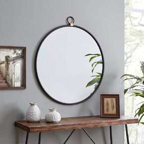 FirsTime & Co.® Marshall Gold Round Mirror, American Crafted, Gold, 32.5 x 1 x 36 ,