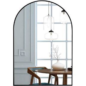 مرايا الغرور مقاس 24 × 36 بوصة للحمام وغرفة النوم وغرفة المعيشة مثبتة على الحائط، مرايا حائط عمودية سوداء in Kuwait