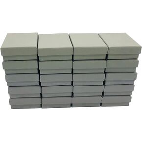 HomeImpel 20 Packs Cardboard Paper Jewelry Boxes, 3.54 x 2.76 x 1.18 Inches, Rectangle Jewelry Boxes Cotton Filled, Earring Pendant Necklace Gift Boxes (Green)