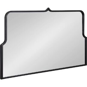 Kate and Laurel Gezella Vintage Wide Arched Mirror with Scalloped Frame for Wall Decor, 37x24, Black in Saudi Arabia