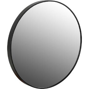 Cortesi Home Opra Mirror with Brushed Silver Metal Frame, 24" Round