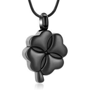 VCCWYQK Cremation Jewelry Memorial Urn Necklace for Ashes Lucky Four-Leaf Clover Urn Pendant Necklace Ashes Keepsake for Women,Men in Kuwait