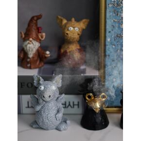 Resin Incense Burner, Voodoo Doll Incense Burner Smoke Coming Out of The Eyes and Corners of The Mouth, Ornament for Yoga Room Home Decor(A2)