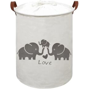 HIYAGON Baby Laundry Basket,Kids Hamper with Drawstring Cover,Cute Toy Storage Bin Nursery Hamper Safari Room Decor for Home(Baby hamper) in Kuwait