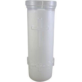 Trinity Church Supply 7 Day White Pillar Sanctuary Candle with Cross Design in Kuwait