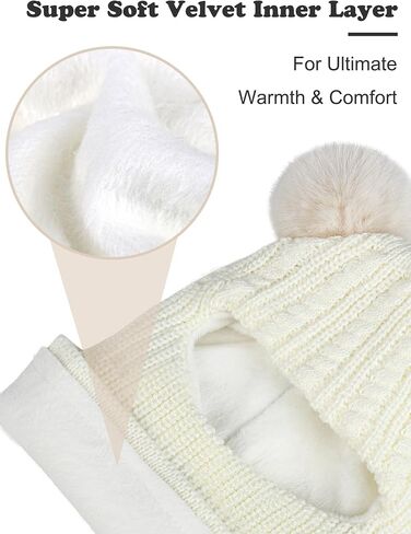 Cooraby 4 Pack Baby Toddler Winter Hat Toddler Hat Scarf Knitted Beanie with Neck Pompom Fleece Lined Earflap for Girl Boy in Saudi Arabia